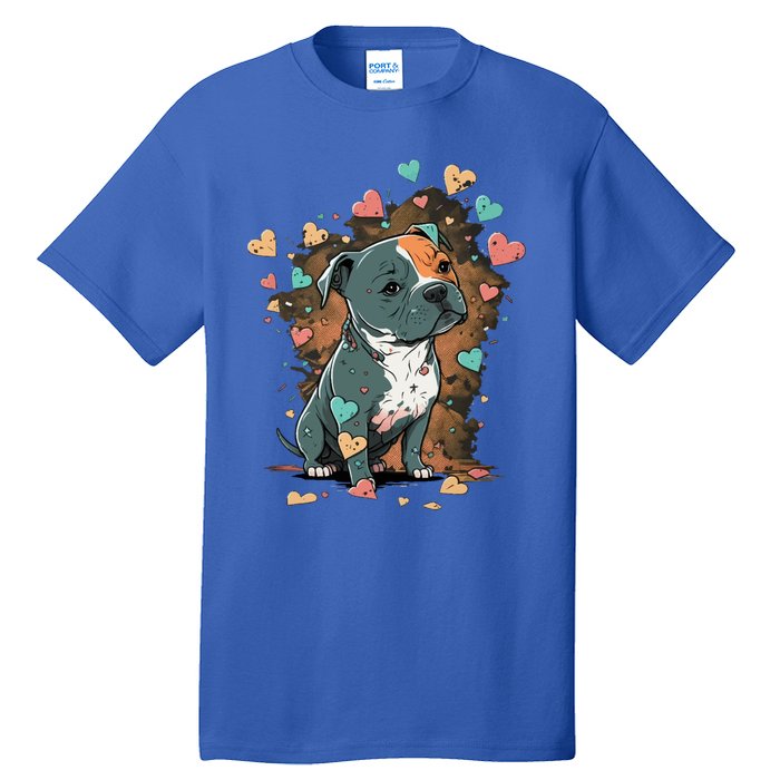 I Love My Staffordshire Bull Terrier Dog Valentines Day Gift Tall T-Shirt