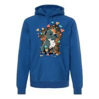 I Love My Staffordshire Bull Terrier Dog Valentines Day Gift Premium Hoodie