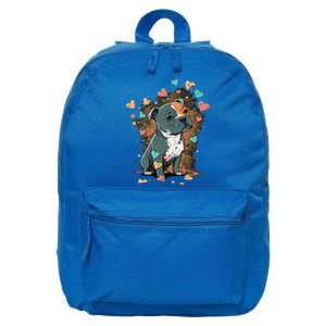 I Love My Staffordshire Bull Terrier Dog Valentines Day Gift 16 in Basic Backpack