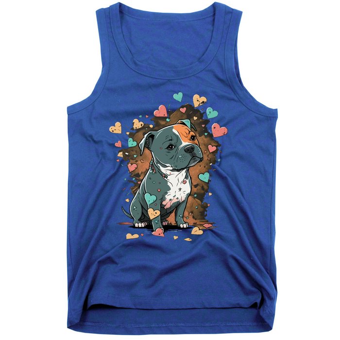 I Love My Staffordshire Bull Terrier Dog Valentines Day Gift Tank Top