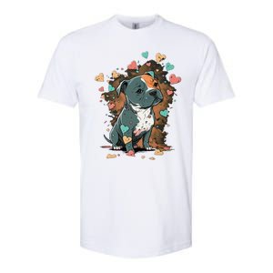 I Love My Staffordshire Bull Terrier Dog Valentines Day Gift Softstyle CVC T-Shirt