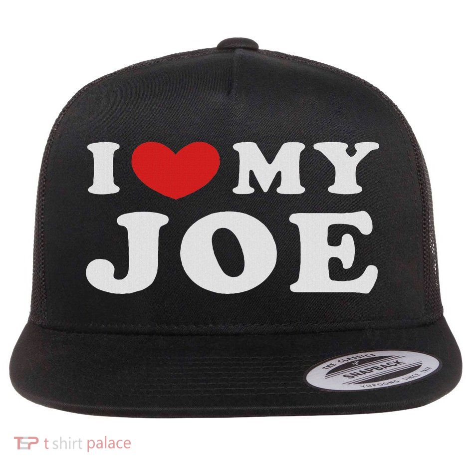 I Love My Joe, I Heart My Joe Flat Bill Trucker Hat