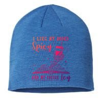 I Like My Books Spicy And My Coffee Icy Skeleton Book Lover Gift Sustainable Beanie