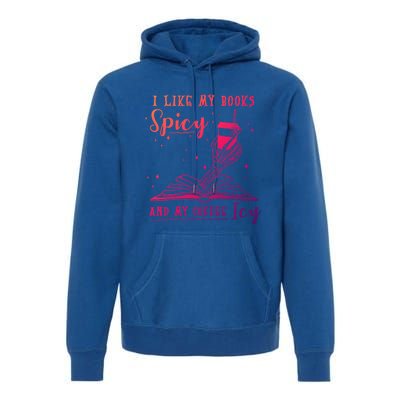 I Like My Books Spicy And My Coffee Icy Skeleton Book Lover Gift Premium Hoodie