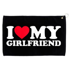 I Love My Girlfriend Funny Gift I Heart My Girlfriend GF Grommeted Golf Towel