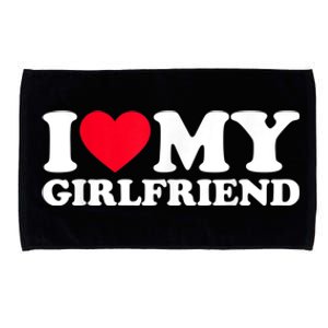 I Love My Girlfriend Funny Gift I Heart My Girlfriend GF Microfiber Hand Towel