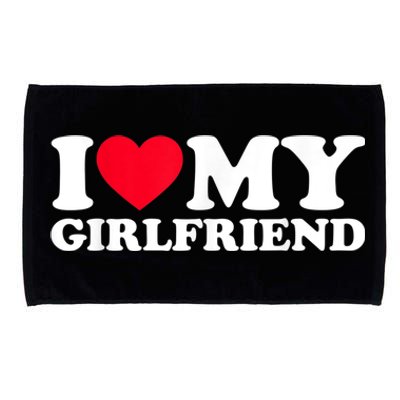 I Love My Girlfriend Funny Gift I Heart My Girlfriend GF Microfiber Hand Towel