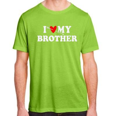 I Love My Brother With Heart Father's Day Wear For Sister Adult ChromaSoft Performance T-Shirt