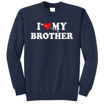 I Love My Brother With Heart Father's Day Wear For Sister Sweatshirt