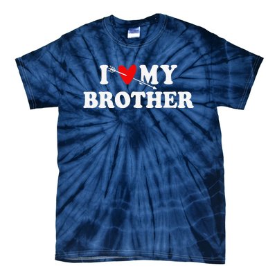 I Love My Brother With Heart Father's Day Wear For Sister Tie-Dye T-Shirt