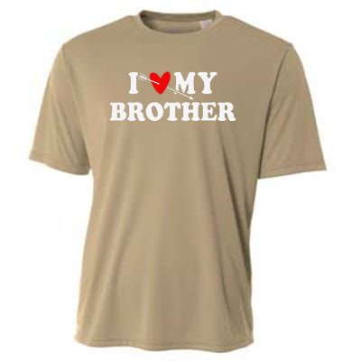 I Love My Brother With Heart Father's Day Wear For Sister Cooling Performance Crew T-Shirt