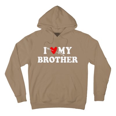 I Love My Brother With Heart Father's Day Wear For Sister Hoodie