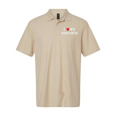 I Love My Brother With Heart Father's Day Wear For Sister Softstyle Adult Sport Polo