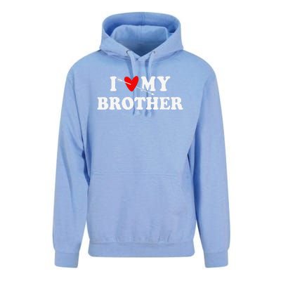 I Love My Brother With Heart Father's Day Wear For Sister Unisex Surf Hoodie