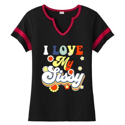 I Love My Sissy Sisterly Love Brother Sister Day Big Sis Ladies Halftime Notch Neck Tee