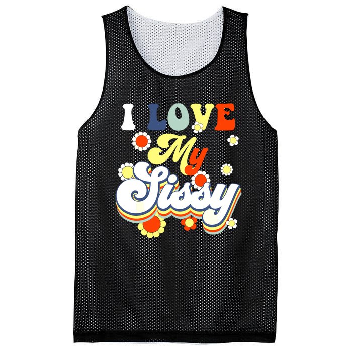 I Love My Sissy Sisterly Love Brother Sister Day Big Sis Mesh Reversible Basketball Jersey Tank