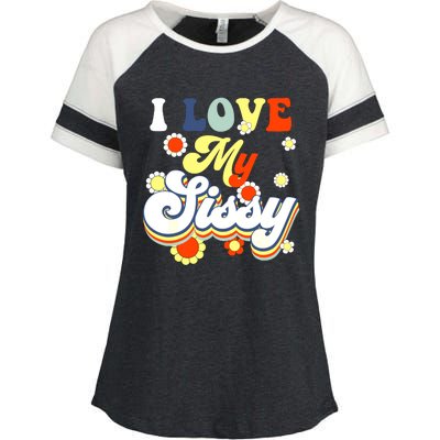 I Love My Sissy Sisterly Love Brother Sister Day Big Sis Enza Ladies Jersey Colorblock Tee