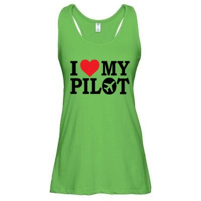 I Love My Pilot Airline Pilot Aviation Aircraft Lover Gift Ladies Essential Flowy Tank