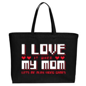 I Love My Mom Gift Gaming Cool Gift Cotton Canvas Jumbo Tote