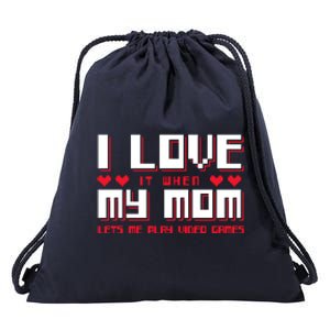 I Love My Mom Gift Gaming Cool Gift Drawstring Bag