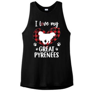 I Love My Great Pyrenees Valentine Dog Lover Valentine Gift Ladies PosiCharge Tri-Blend Wicking Tank