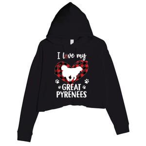 I Love My Great Pyrenees Valentine Dog Lover Valentine Gift Crop Fleece Hoodie