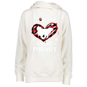 I Love My Great Pyrenees Valentine Dog Lover Valentine Gift Womens Funnel Neck Pullover Hood