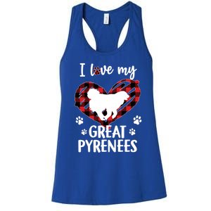 I Love My Great Pyrenees Valentine Dog Lover Valentine Gift Women's Racerback Tank