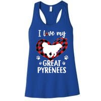 I Love My Great Pyrenees Valentine Dog Lover Valentine Gift Women's Racerback Tank