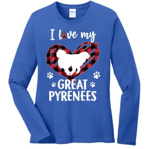 I Love My Great Pyrenees Valentine Dog Lover Valentine Gift Ladies Long Sleeve Shirt