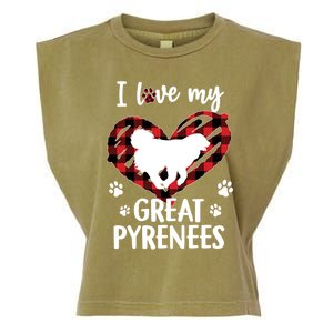 I Love My Great Pyrenees Valentine Dog Lover Valentine Gift Garment-Dyed Women's Muscle Tee