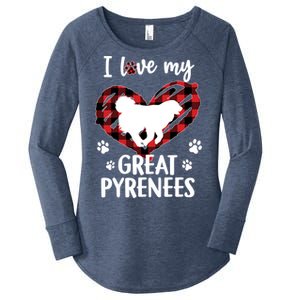 I Love My Great Pyrenees Valentine Dog Lover Valentine Gift Women's Perfect Tri Tunic Long Sleeve Shirt