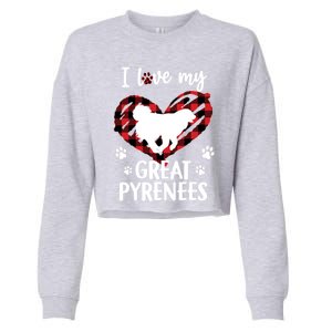 I Love My Great Pyrenees Valentine Dog Lover Valentine Gift Cropped Pullover Crew