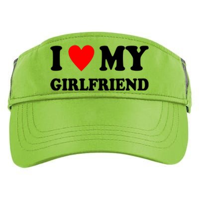 I Love My Girlfriend Heart Boyfriend Couples Adult Drive Performance Visor