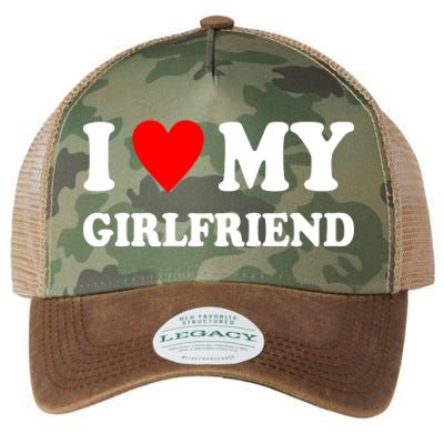 I Love My Girlfriend Heart Boyfriend Couples Legacy Tie Dye Trucker Hat