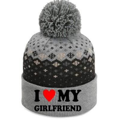 I Love My Girlfriend Heart Boyfriend Couples The Baniff Cuffed Pom Beanie