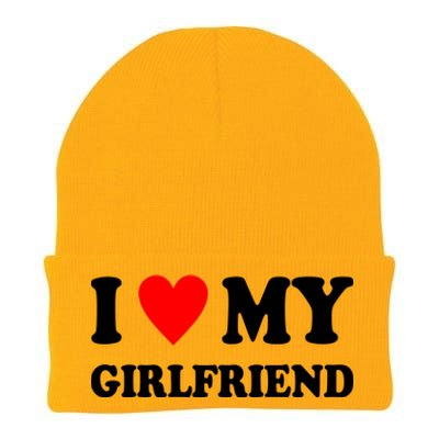 I Love My Girlfriend Heart Boyfriend Couples Knit Cap Winter Beanie