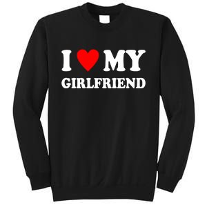 I Love My Girlfriend Heart Boyfriend Couples Sweatshirt