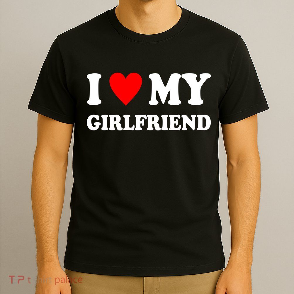 I Love My Girlfriend Heart Boyfriend Couples T-Shirt