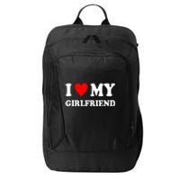 I Love My Girlfriend Heart Boyfriend Couples City Backpack