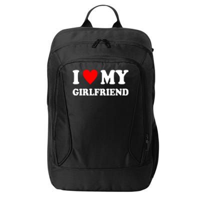 I Love My Girlfriend Heart Boyfriend Couples City Backpack