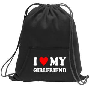 I Love My Girlfriend Heart Boyfriend Couples Sweatshirt Cinch Pack Bag