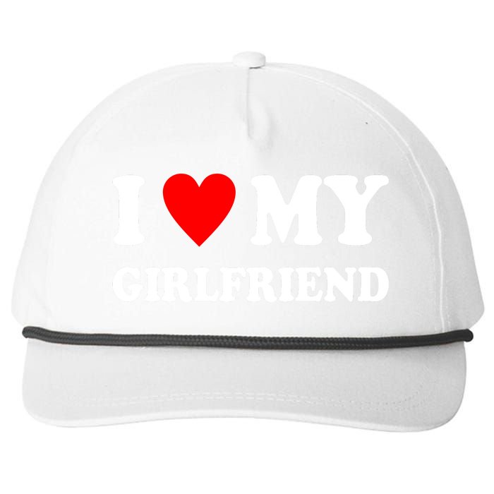 I Love My Girlfriend Heart Boyfriend Couples Snapback Five-Panel Rope Hat