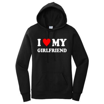 I Love My Girlfriend Heart Boyfriend Couples Women's Pullover Hoodie