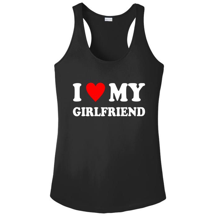 I Love My Girlfriend Heart Boyfriend Couples Ladies PosiCharge Competitor Racerback Tank