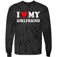 I Love My Girlfriend Heart Boyfriend Couples Tie-Dye Long Sleeve Shirt