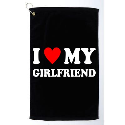 I Love My Girlfriend Heart Boyfriend Couples Golf Towel
