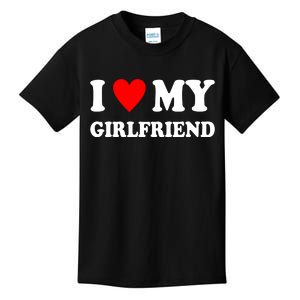 I Love My Girlfriend Heart Boyfriend Couples Kids T-Shirt