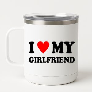 I Love My Girlfriend Heart Boyfriend Couples 12 oz Stainless Steel Tumbler Cup