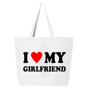 I Love My Girlfriend Heart Boyfriend Couples 25L Jumbo Tote